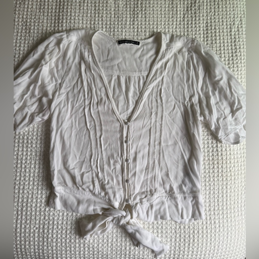 Abercrombie & Fitch Cream Textured Top